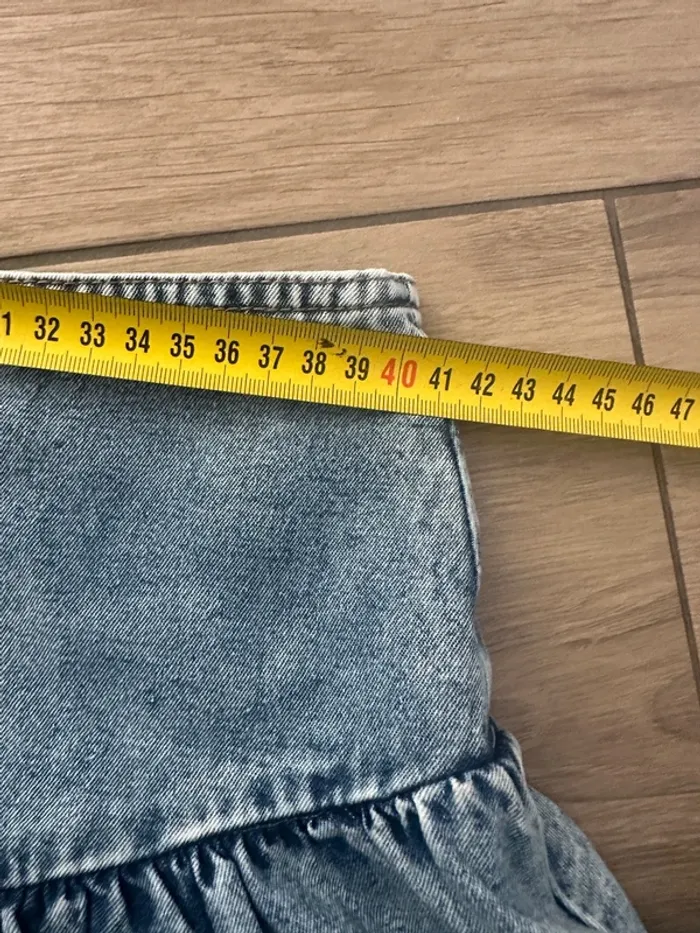Jupe en jeans taille haute patineuse à l’ancienne - photo numéro 7