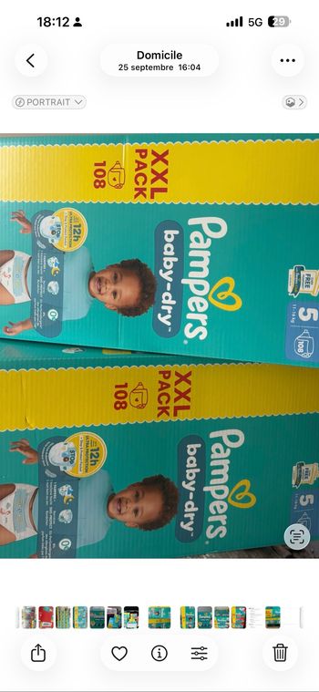 Couches Pampers Baby-Dry – Taille 5 (11–16 kg)