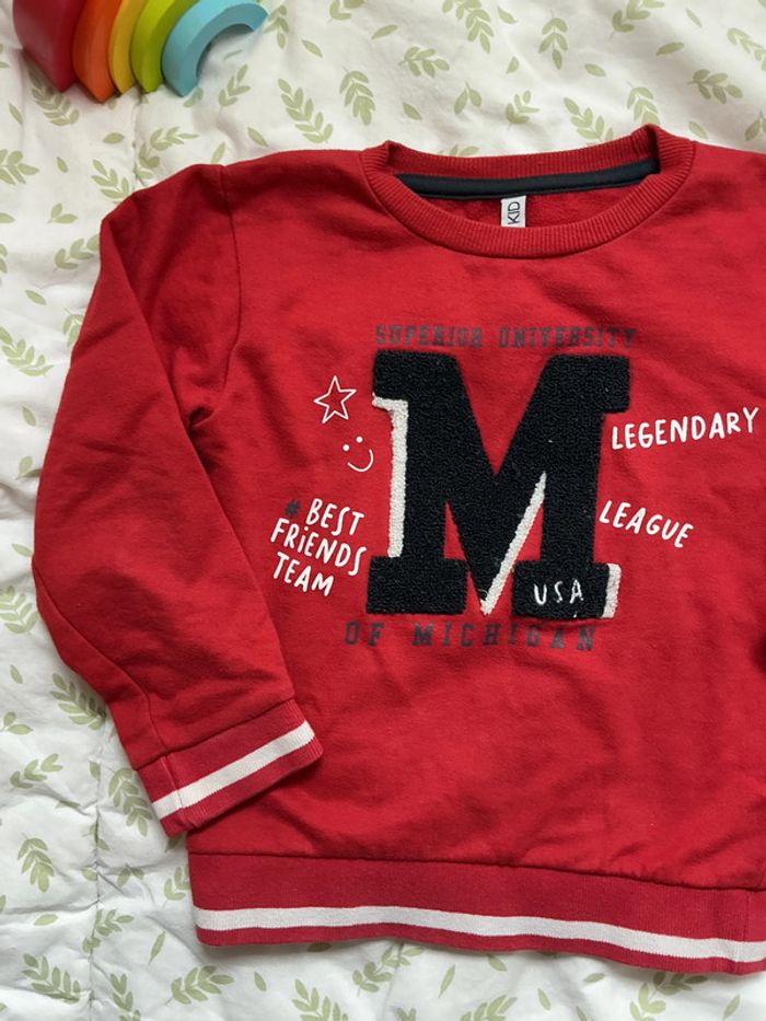 sweat rouge impression devant 6 ans NPO - photo numéro 5