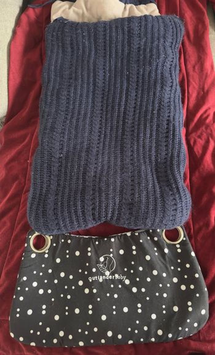 Lot chancelière vert baudet et sac à poussette