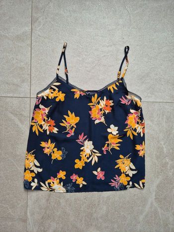 Top débardeur blouse motif camaieu