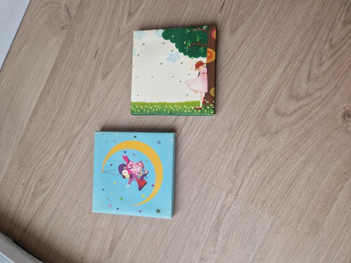 Lot de 2 Mini Tableaux Décoratifs Enfants - Thème Doux Rêves Nature et Lune - photo numéro 4