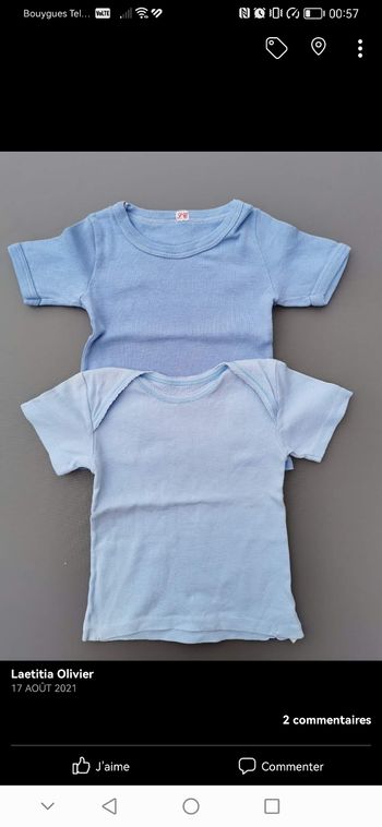 Lot de 2 maillots de corp 12 mois garçon