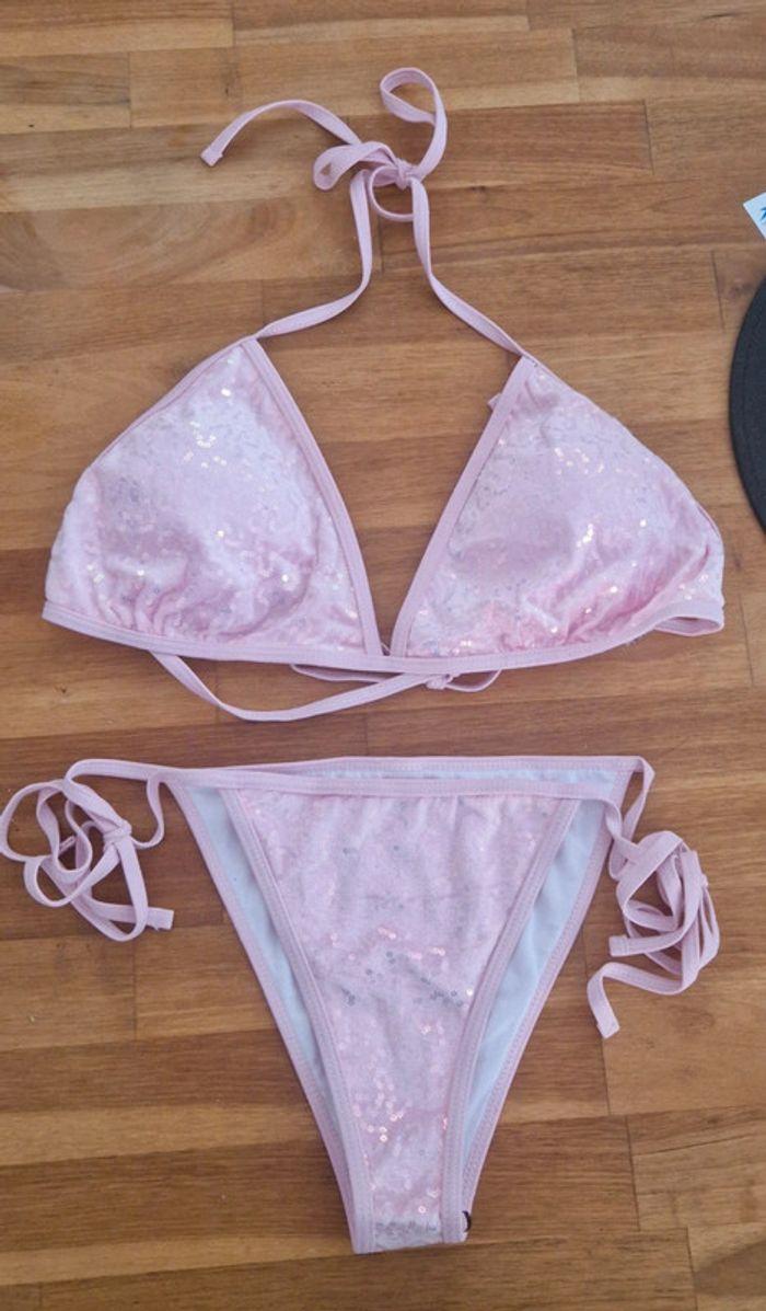 Ensemble maillot de bain rose shien