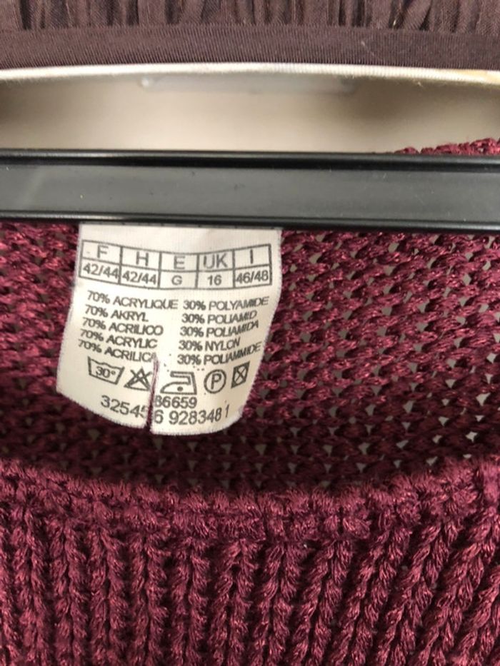 Top en maille Bordeaux - photo numéro 2