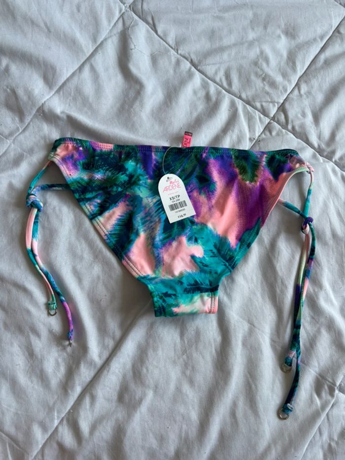 Bas de maillot de bain bikini multicolore motif feuillage Ardene taille XS/34 neuf - photo numéro 10