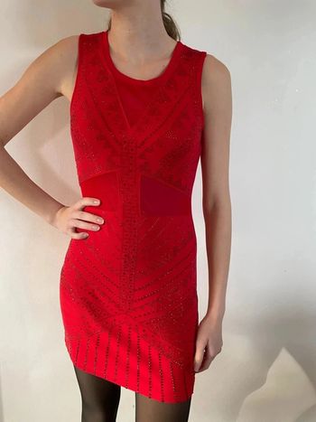 Robe soirée été à sequins rouge Giorgia