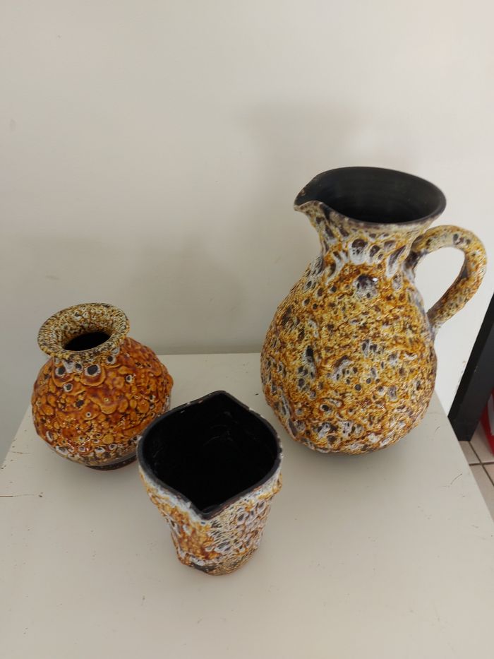 Lot émaux fat lava miel vintage - photo numéro 2