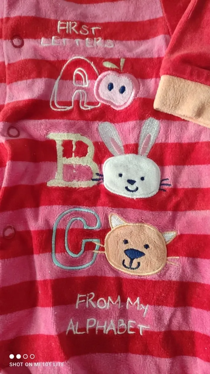 Pyjama rayé rose motif animaux C&A - photo numéro 2