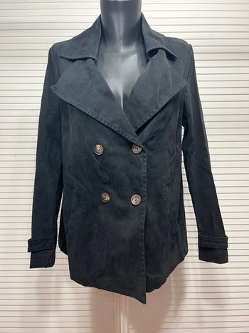Trench court noir style daim femme medium Benoa neuf étiqueté