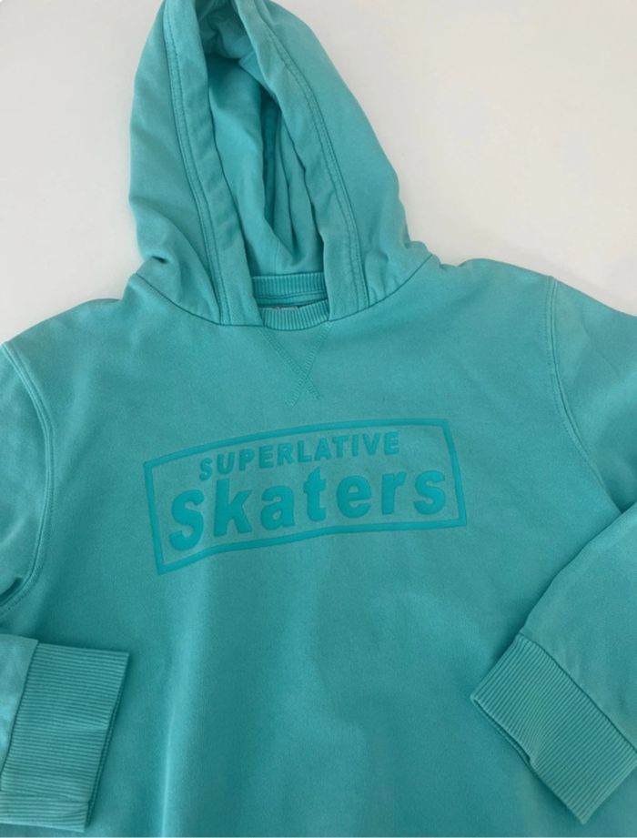 Sweat à capuche turquoise Tape à l’œil - photo numéro 2