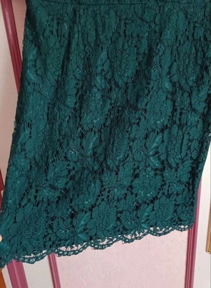 Robe verte dentelle Camaïeu T.40 - photo numéro 5
