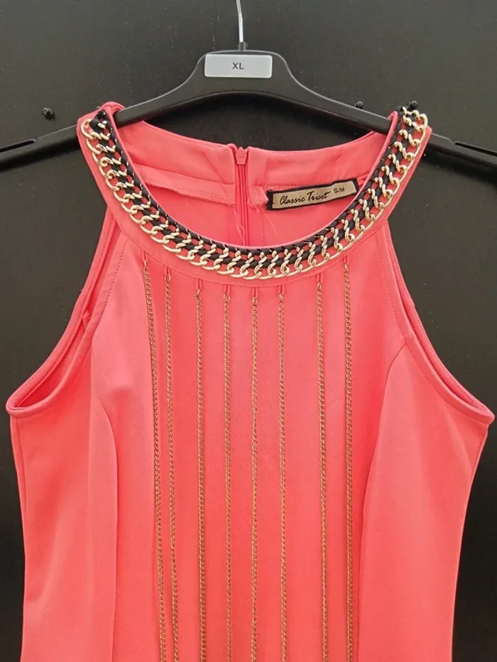Robe rose saumon et joli collier Taille S/M - photo numéro 2