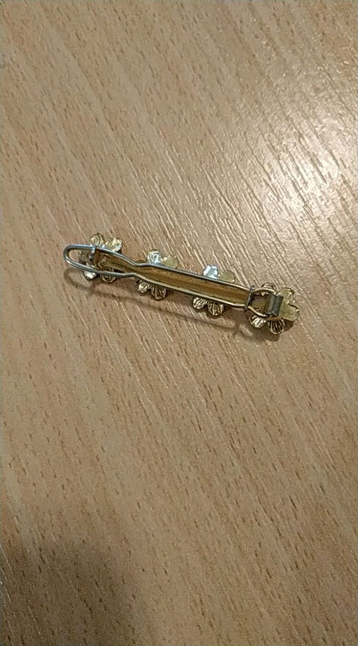 Broche Epingle 4 fleurs et perles Vintage - photo numéro 3