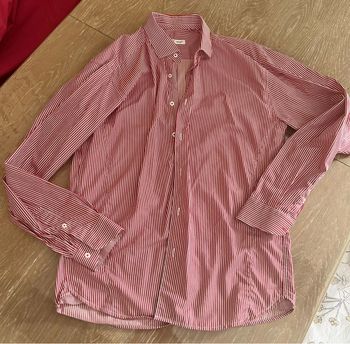 329 - Chemise rayures blanche rouge