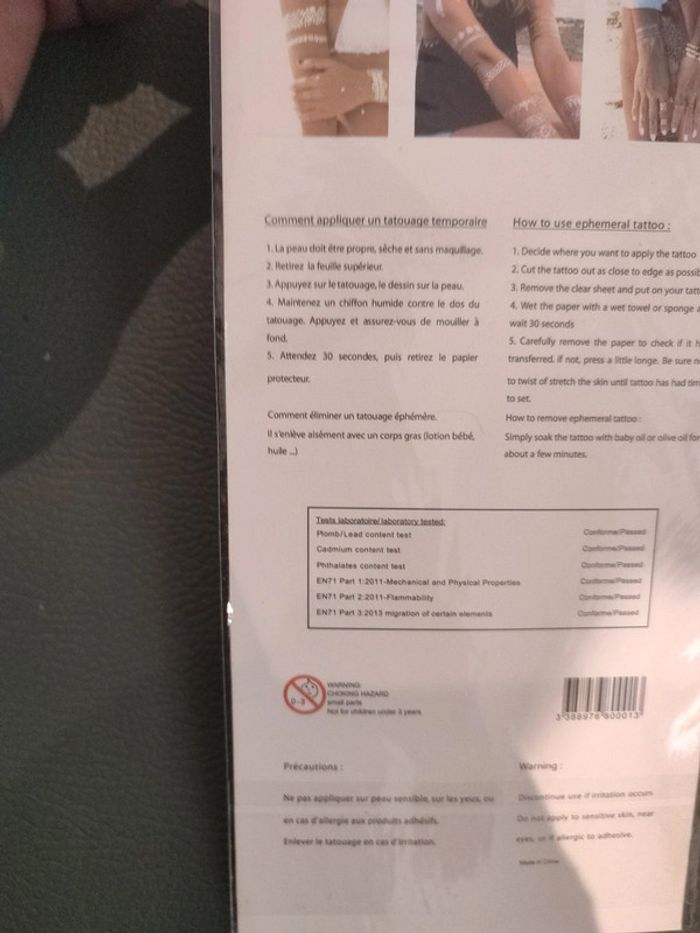 Plaquette de tatouage temporaire - photo numéro 9