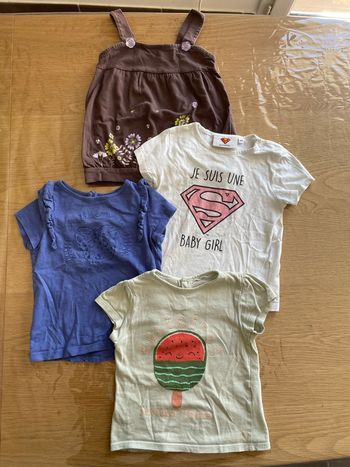 Lot 4 t-shirt fille 2 ans 