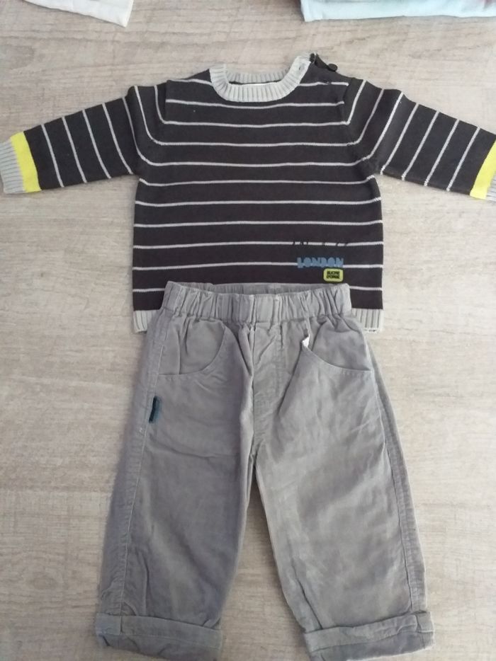 Ensemble pantalon/pull Sucre d'Orge garçon 9 mois