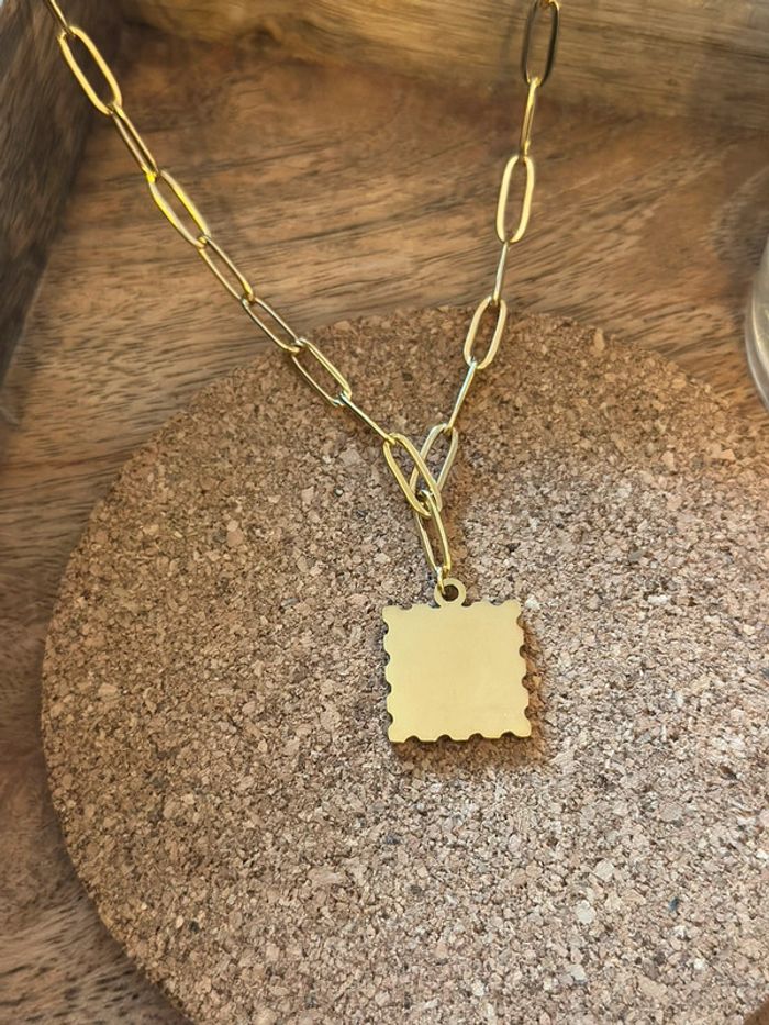 Collier chaîne dorée acier inoxydable – pendentif citron coloré - photo numéro 5