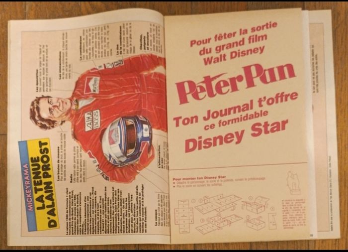 Ancien journal de mickey avec cadeau Disney star Peter pan N°1761 - 1986 vintage - photo numéro 3
