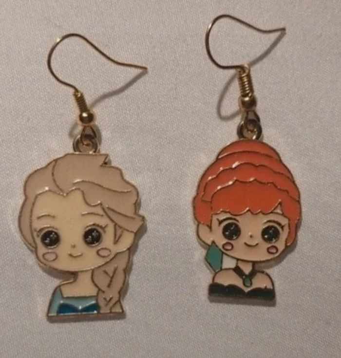Boucles d'oreilles Anna et Elsa
