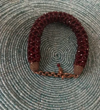 Bracelet perles, brillant, grenat, femme, vintage