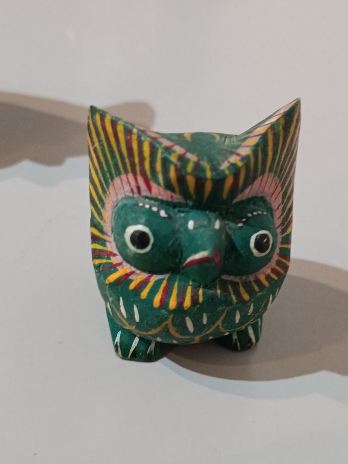 3 chouettes bois polychrome - photo numéro 7