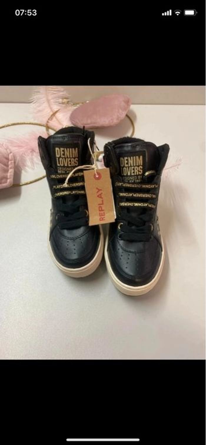 Sneakers montantes noires – REPLAY- Taille 31 - photo numéro 3