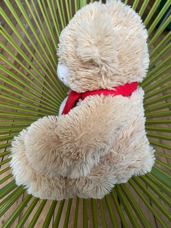 Ours beige écharpe rouge renne 25 cm Parfait état - photo numéro 8