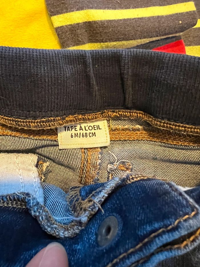 Lot jean t-shirt polo 6 mois - photo numéro 3