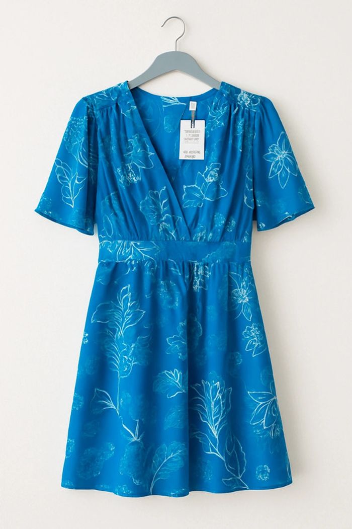 Robe bleue fluide à fleurs – neuve avec étiquette – Camomilla, taille 40 - photo numéro 3
