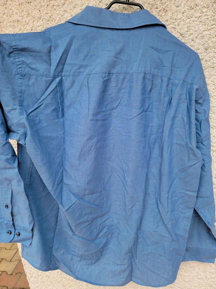 Chemise bleu oversize baggy grunge - photo numéro 3