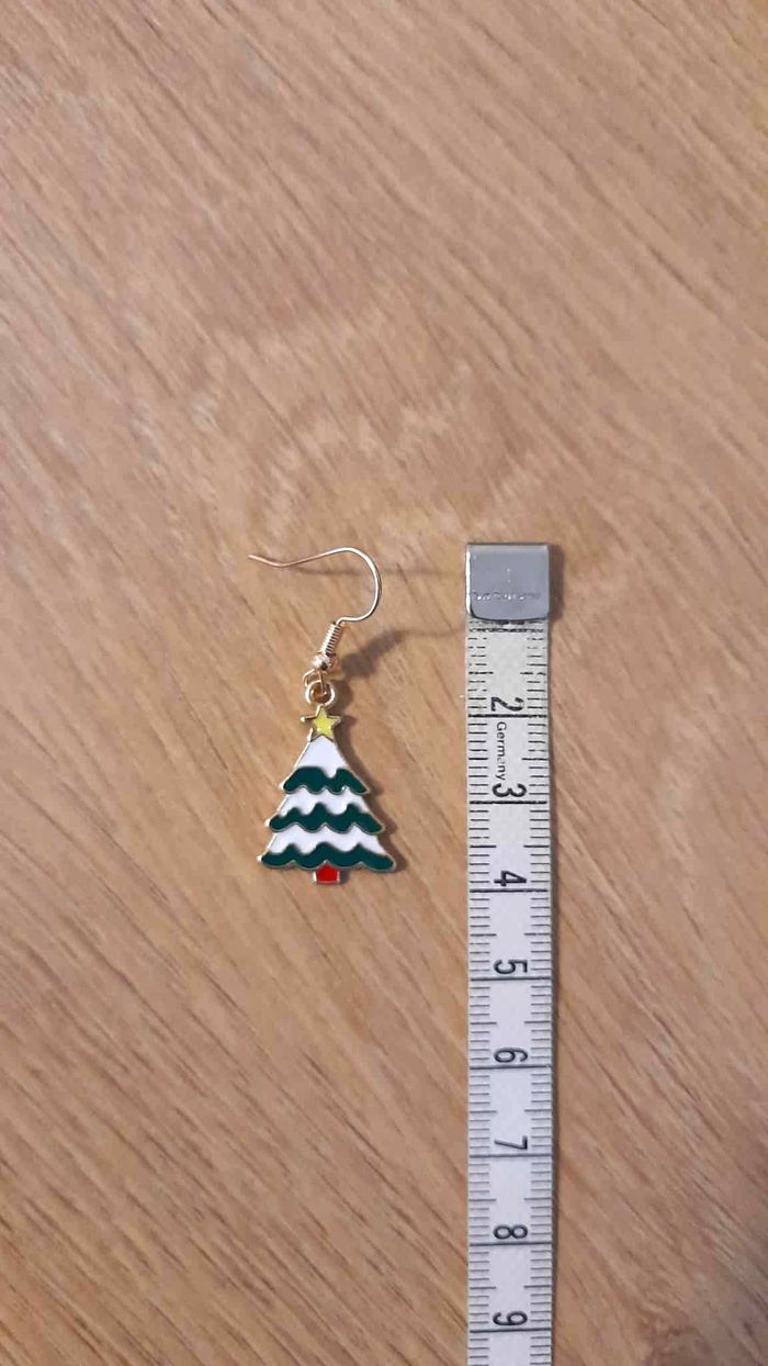Bijoux Noël | Boucles d’Oreilles neuves Sapin de Noël - photo numéro 3