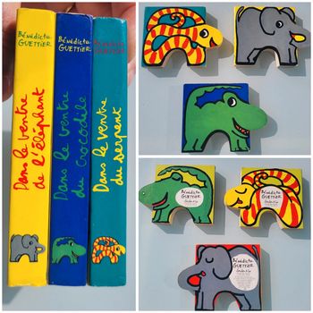 Livre puzzle Dans le ventre .. de l'Eléphant 🐘 du Serpent 🐍 et du crocodile 🐊