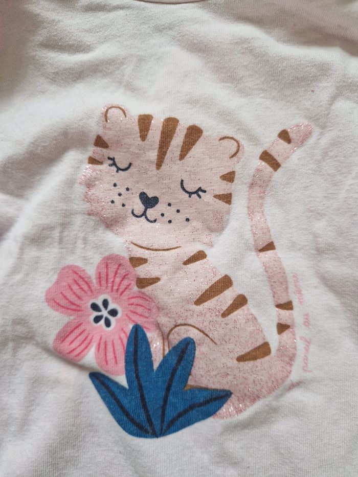 T-shirt col roulé bébé fille DPAM 6 mois - photo numéro 2
