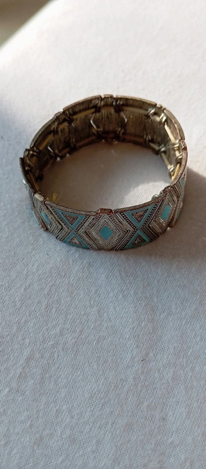 Bracelet vintage turquoise élastique - photo numéro 3