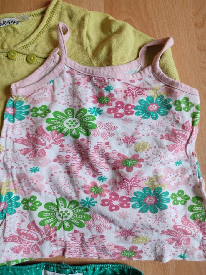 Lot tenue short Okaïdi + débardeur Elsys Girls + gilet Obaïbi en 24M - photo numéro 4