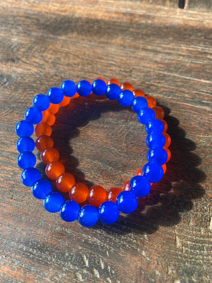 Lot de deux bracelets en perles, taille élastique