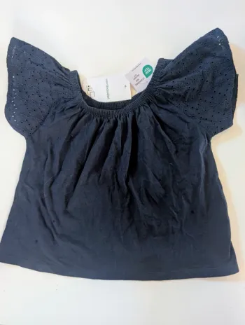 Blouse broderie anglaise bleu marine 4 ans Vertbaudet neuf