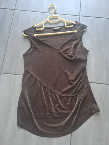 Blouse marron pailleté doré Scudetto