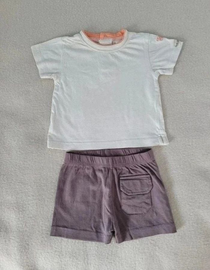 lot short et t-shirt 12 mois