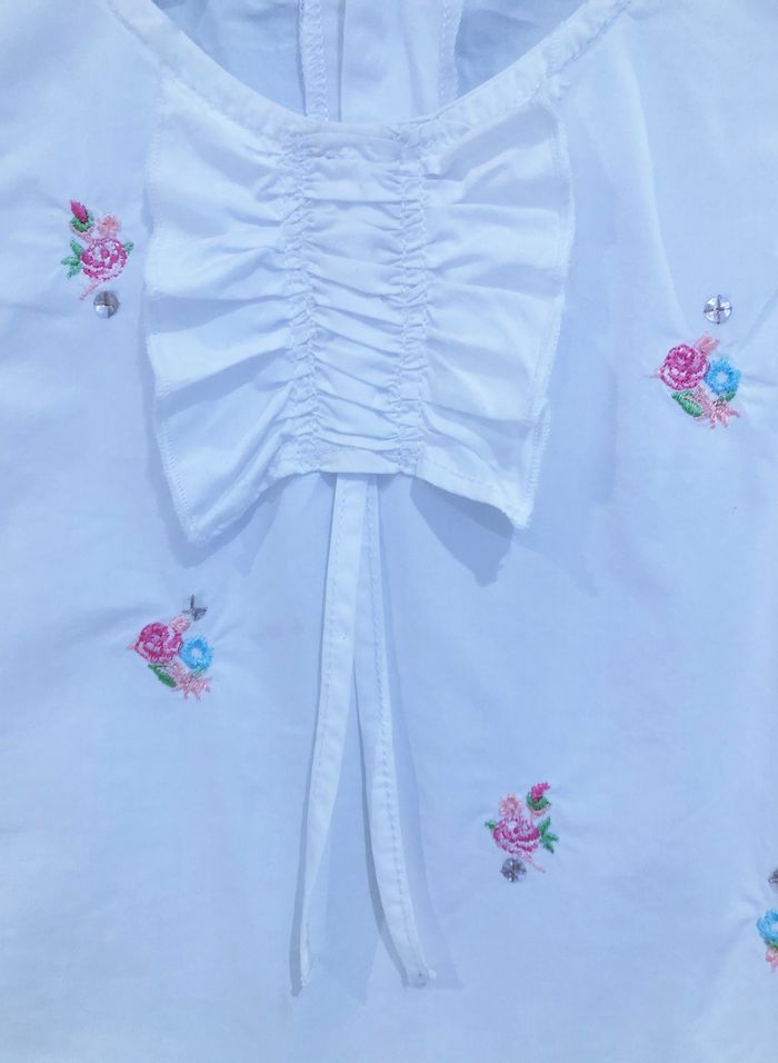 CATIMINI - ENSEMBLE 2P FILLE MOTIF FRUITS, DÉTAILS BRODERIES FLEURS & VOLANTS 4A - photo numéro 5