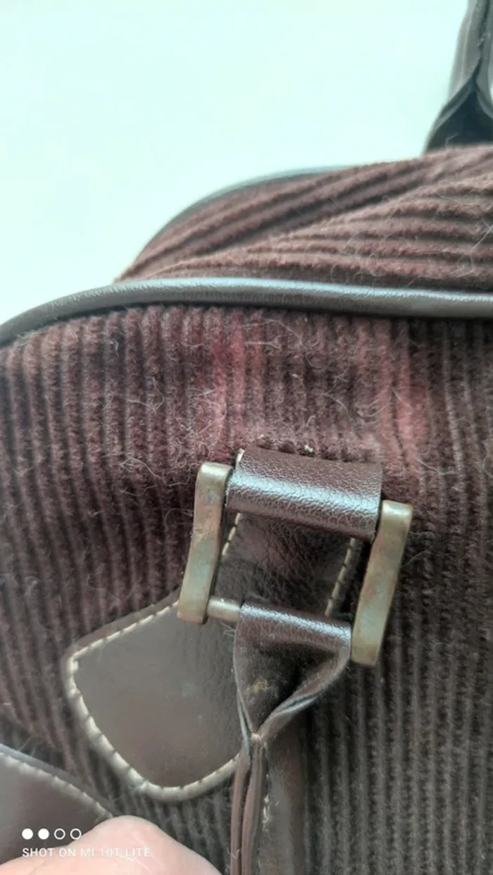 Petit sac velours marron vintage - photo numéro 2