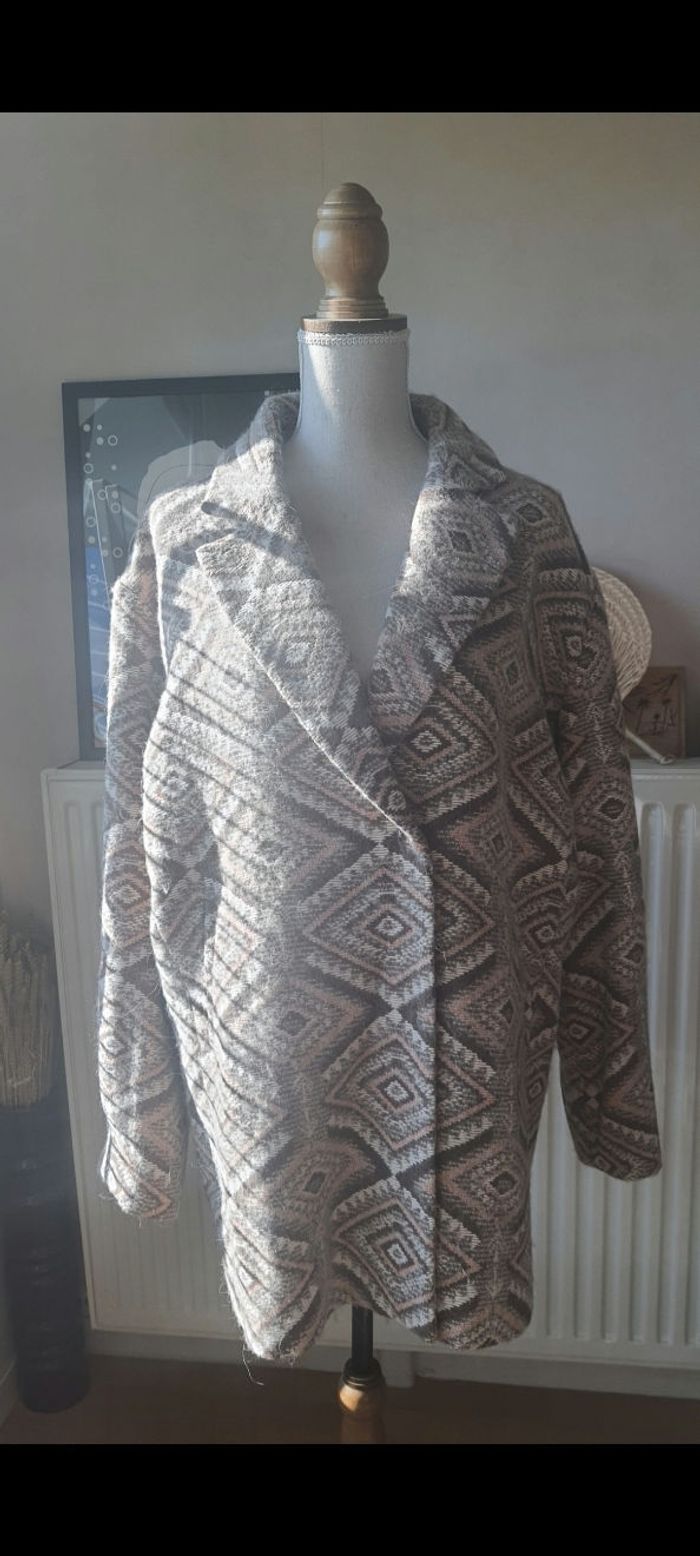 Veste/manteau Promod, rose, beige, blanc, taille: 44, neuf