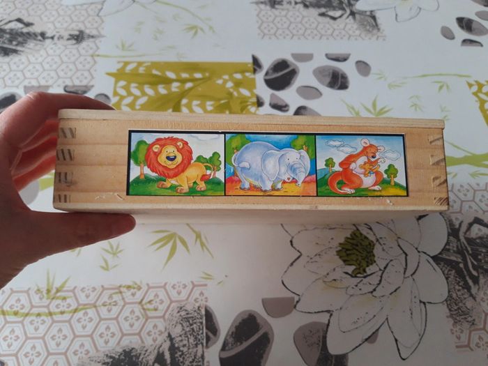 6 puzzles en cube en bois thème animaux sauvages - photo numéro 4