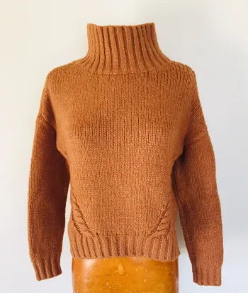 Pull col cheminée camel