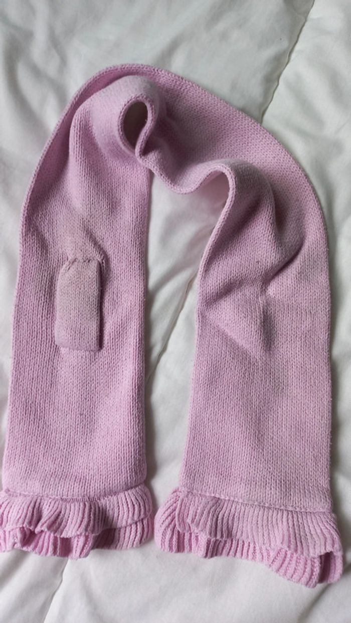 Echarpe et Moufles rose - photo numéro 3