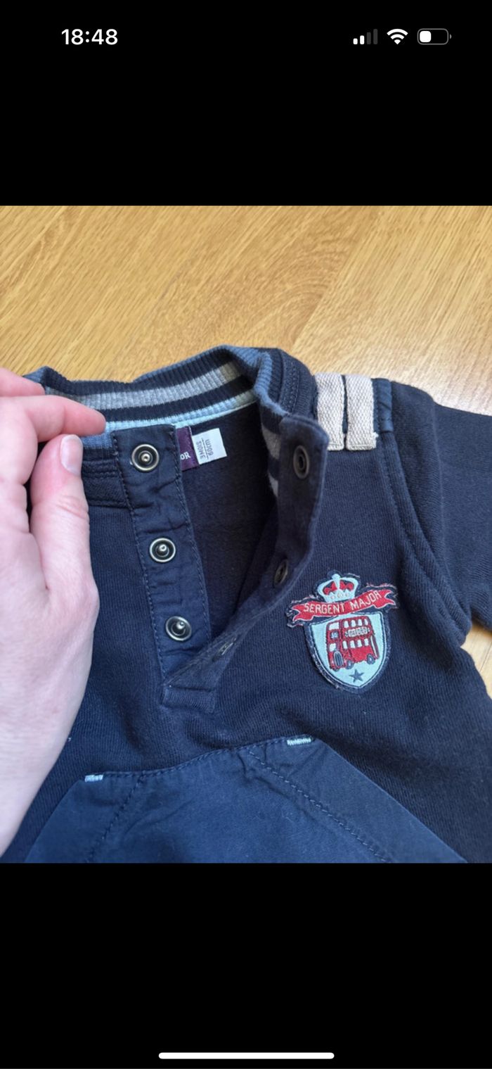 Pull poche kangourou bébé garçon sergent major 3 mois - photo numéro 5