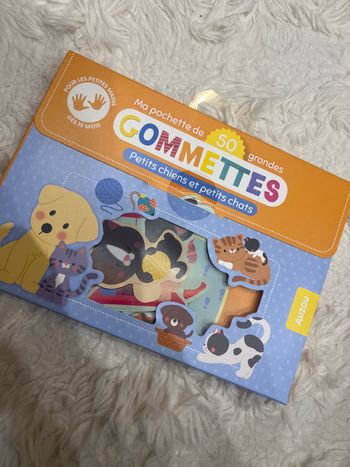 Ma pochette de 50 grandes gommettes, petit chien et petit chat