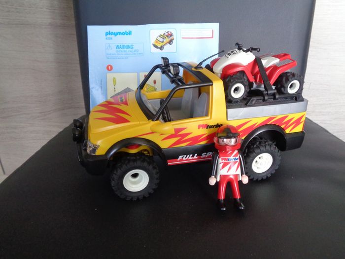 Pick-up et quad de course rouge - playmobil 4228 - photo numéro 2